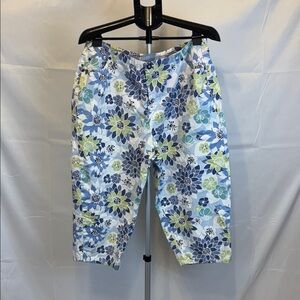 Liz Claiborne Women's Floral Shorts - Blue, Green, White